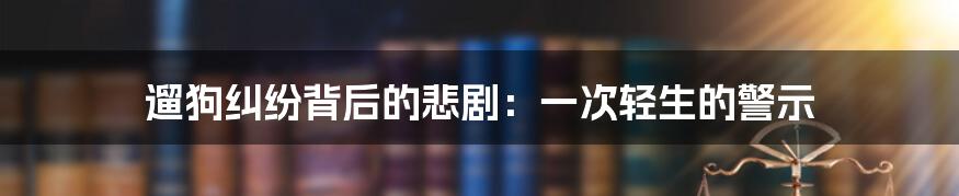 遛狗纠纷背后的悲剧：一次轻生的警示