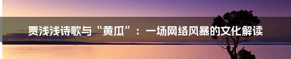 贾浅浅诗歌与“黄瓜”:一场网络风暴的文化解读