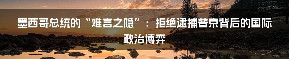 墨西哥总统的“难言之隐”:拒绝逮捕普京背后的国际政治博弈