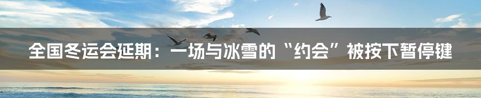 全国冬运会延期：一场与冰雪的“约会”被按下暂停键
