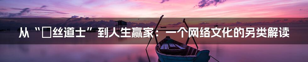 从“屌丝道士”到人生赢家：一个网络文化的另类解读