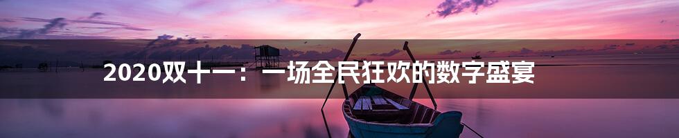2020双十一:一场全民狂欢的数字盛宴