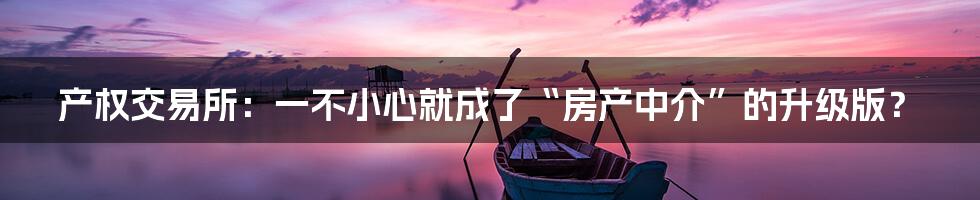产权交易所:一不小心就成了“房产中介”的升级版?