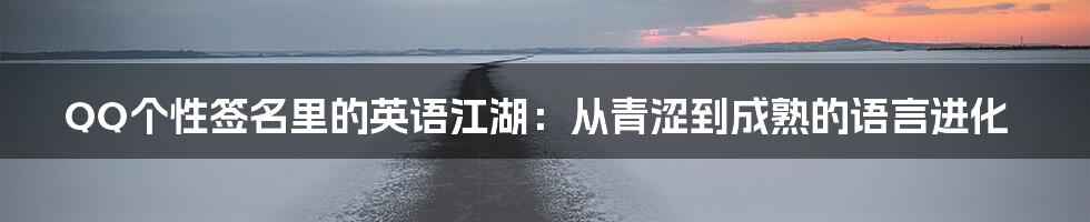 QQ个性签名里的英语江湖：从青涩到成熟的语言进化