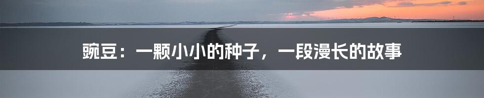 豌豆：一颗小小的种子，一段漫长的故事