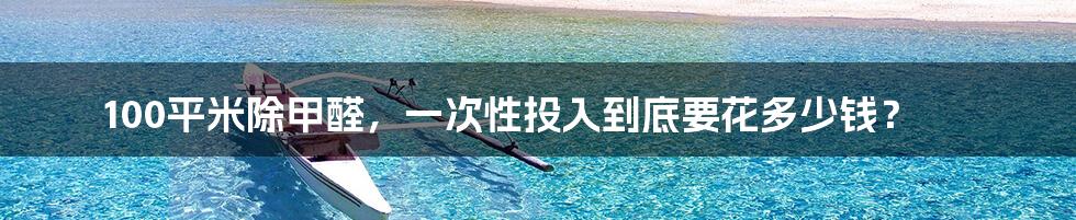 100平米除甲醛,一次性投入到底要花多少钱?