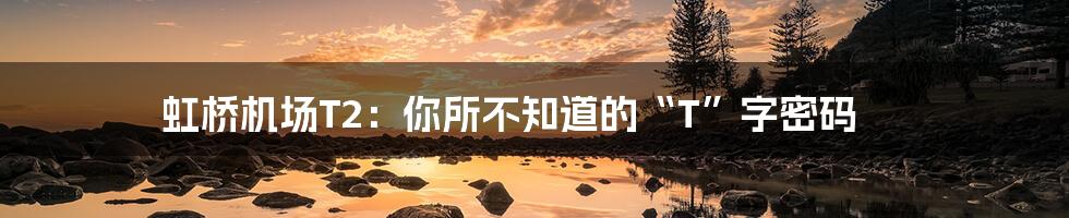 虹桥机场T2:你所不知道的“T”字密码