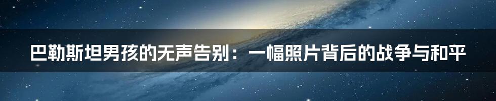 巴勒斯坦男孩的无声告别：一幅照片背后的战争与和平