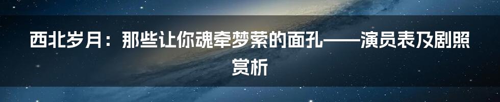 西北岁月:那些让你魂牵梦萦的面孔——演员表及剧照赏析