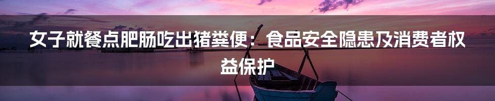 女子就餐点肥肠吃出猪粪便：食品安全隐患及消费者权益保护