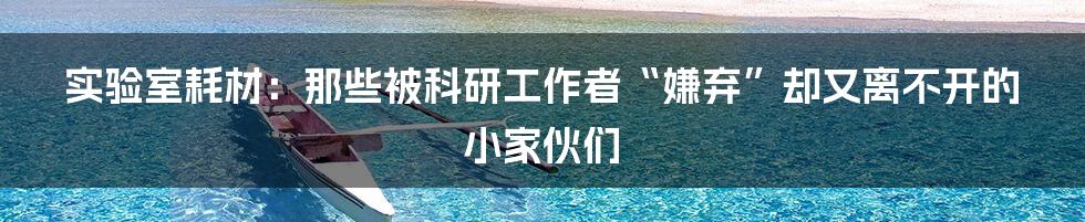 实验室耗材:那些被科研工作者“嫌弃”却又离不开的小家伙们