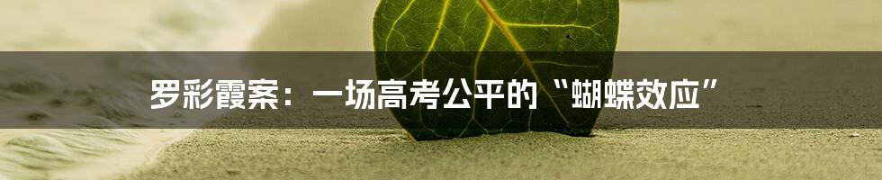 罗彩霞案:一场高考公平的“蝴蝶效应”
