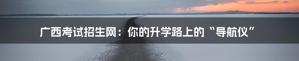 广西考试招生网:你的升学路上的“导航仪”