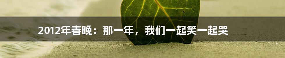 2012年春晚:那一年,我们一起笑一起哭