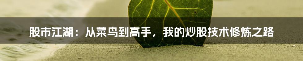 股市江湖:从菜鸟到高手,我的炒股技术修炼之路
