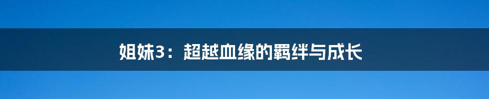 姐妹3:超越血缘的羁绊与成长