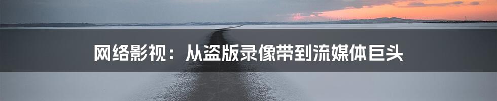 网络影视:从盗版录像带到流媒体巨头