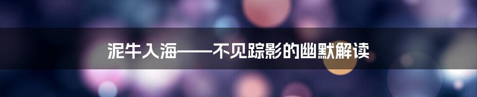 泥牛入海——不见踪影的幽默解读