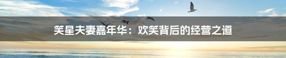 笑星夫妻嘉年华:欢笑背后的经营之道