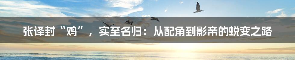 张译封“鸡”,实至名归:从配角到影帝的蜕变之路