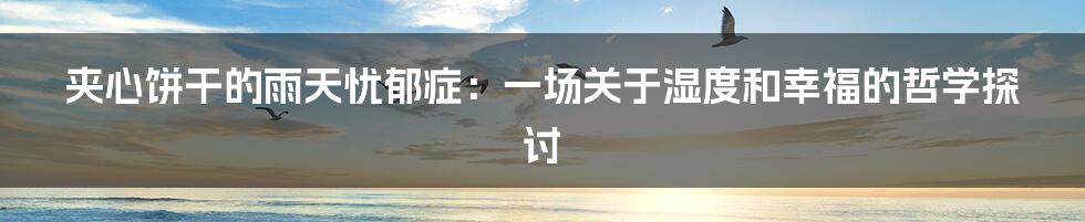夹心饼干的雨天忧郁症：一场关于湿度和幸福的哲学探讨