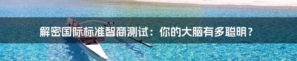 解密国际标准智商测试:你的大脑有多聪明?