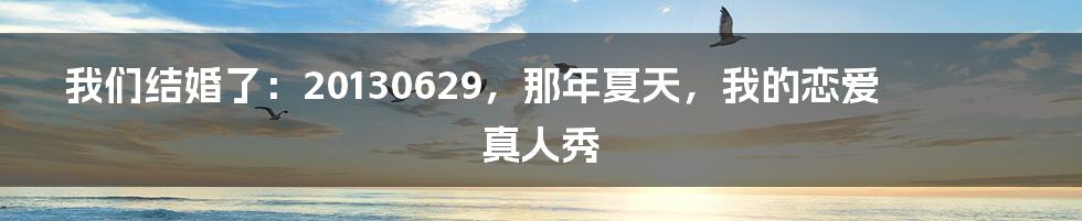 我们结婚了:20130629,那年夏天,我的恋爱真人秀