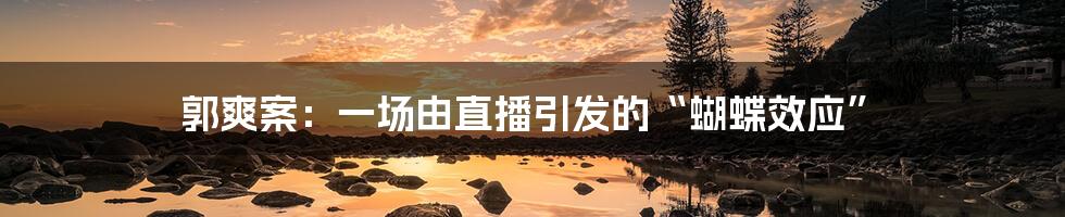 郭爽案：一场由直播引发的“蝴蝶效应”
