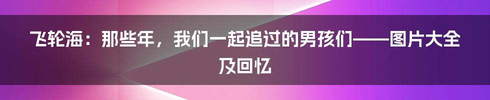 飞轮海：那些年，我们一起追过的男孩们——图片大全及回忆