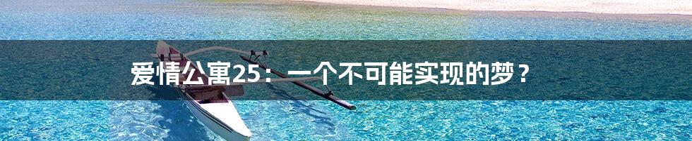 爱情公寓25：一个不可能实现的梦？