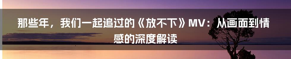 那些年,我们一起追过的《放不下》MV:从画面到情感的深度解读