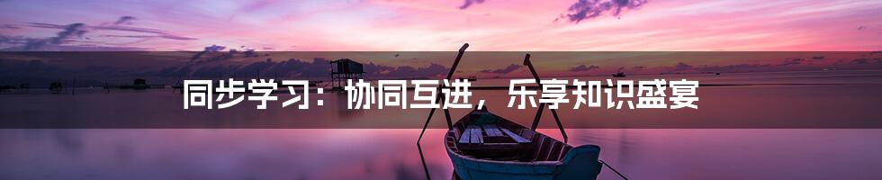 同步学习:协同互进,乐享知识盛宴