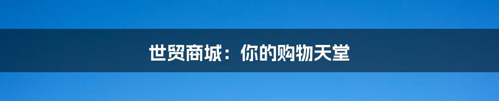 世贸商城:你的购物天堂