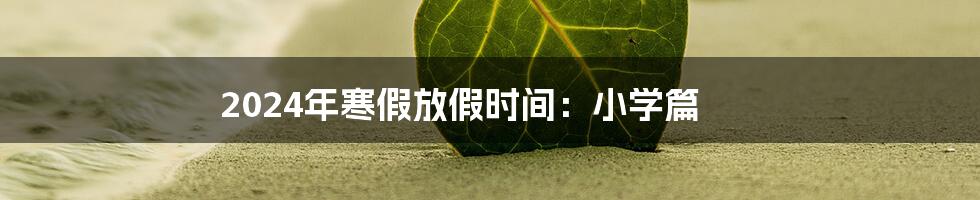 2024年寒假放假时间：小学篇