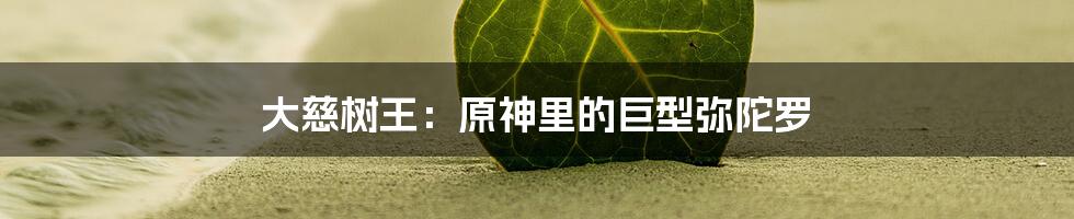 大慈树王：原神里的巨型弥陀罗