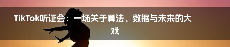 TikTok听证会:一场关于算法、数据与未来的大戏