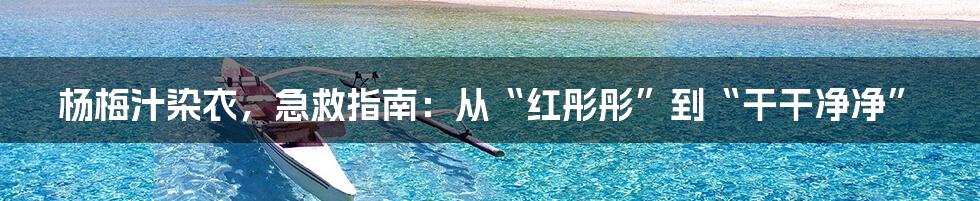 杨梅汁染衣，急救指南：从“红彤彤”到“干干净净”