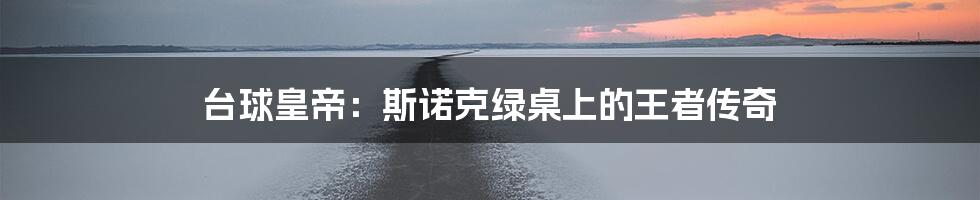 台球皇帝：斯诺克绿桌上的王者传奇