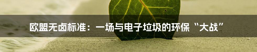欧盟无卤标准:一场与电子垃圾的环保“大战”