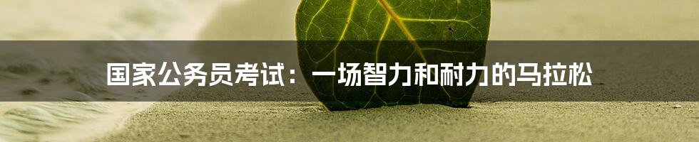 国家公务员考试：一场智力和耐力的马拉松