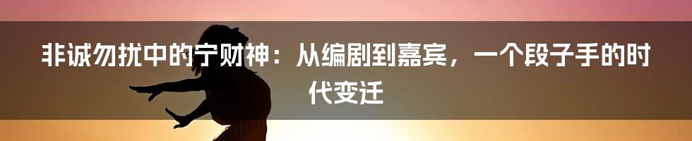 非诚勿扰中的宁财神:从编剧到嘉宾,一个段子手的时代变迁