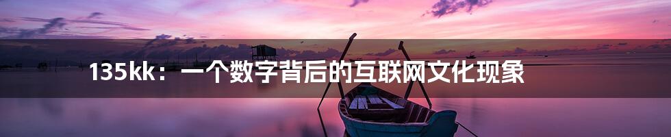 135kk：一个数字背后的互联网文化现象