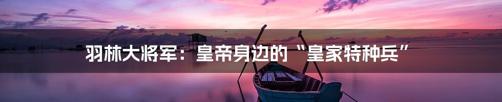 羽林大将军：皇帝身边的“皇家特种兵”
