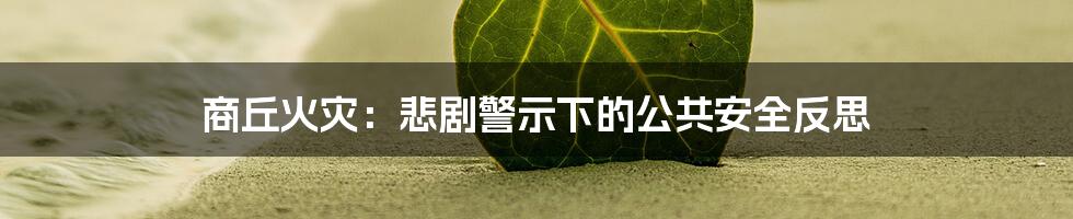 商丘火灾：悲剧警示下的公共安全反思