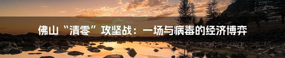 佛山“清零”攻坚战:一场与病毒的经济博弈