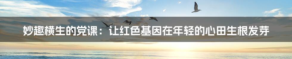 妙趣横生的党课：让红色基因在年轻的心田生根发芽