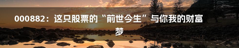 000882:这只股票的“前世今生”与你我的财富梦