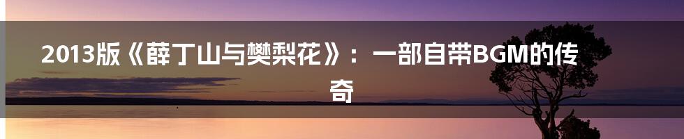 2013版《薛丁山与樊梨花》：一部自带BGM的传奇