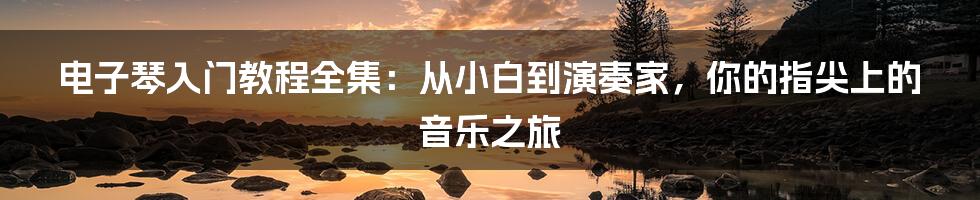 电子琴入门教程全集:从小白到演奏家,你的指尖上的音乐之旅