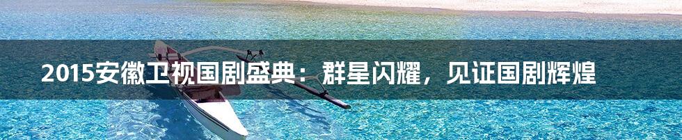 2015安徽卫视国剧盛典:群星闪耀,见证国剧辉煌